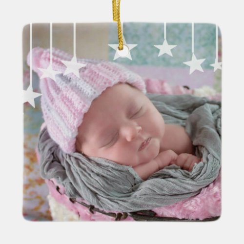 Babys First Christmas Newborn Photo Keepsake Ceramic Ornament