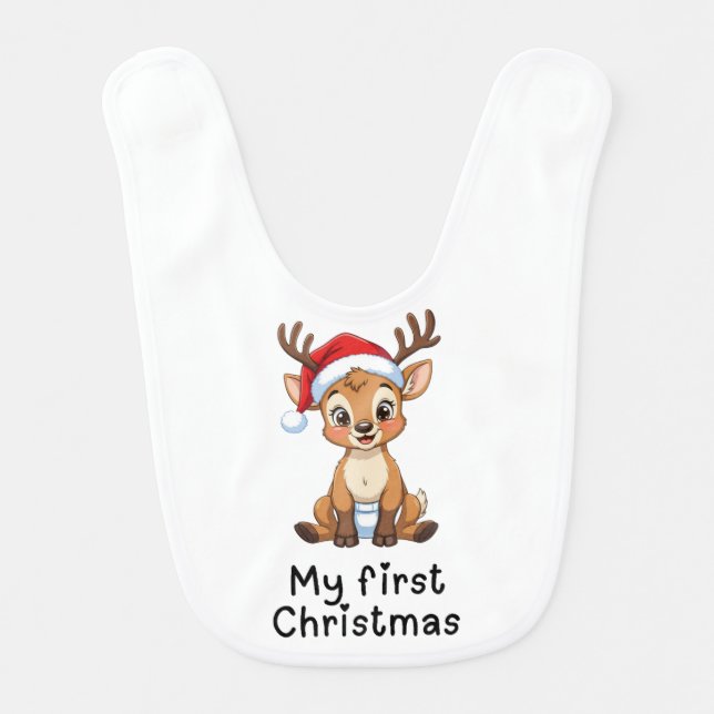 Baby's first Christmas one-piece Baby Bib (Front)