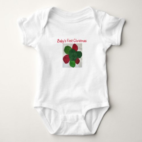 Babys First Christmas One Piece Baby Bodysuit