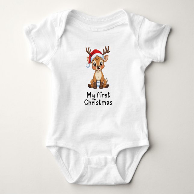 Baby's first Christmas one-piece Baby Bodysuit (Front)