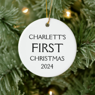 Baby's First Christmas Ornament, Baby 1st Christma Ceramic Ornament