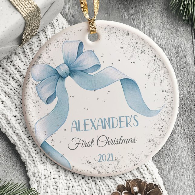 Baby's First Christmas Ornament Bow Boy (Baby's First Christmas Ornament  bow boy)