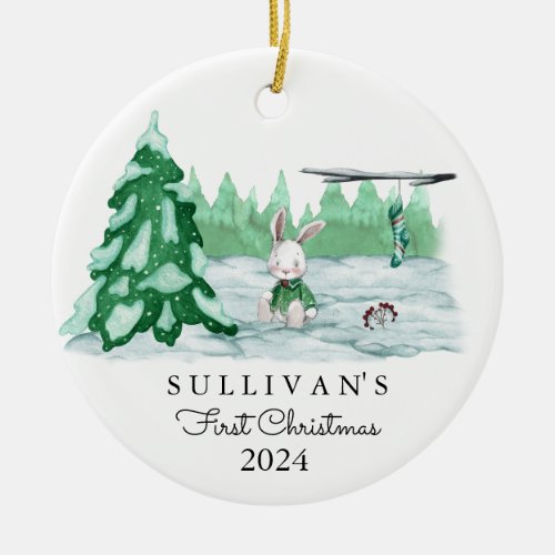 Babys First Christmas Ornament  Custom Name Date