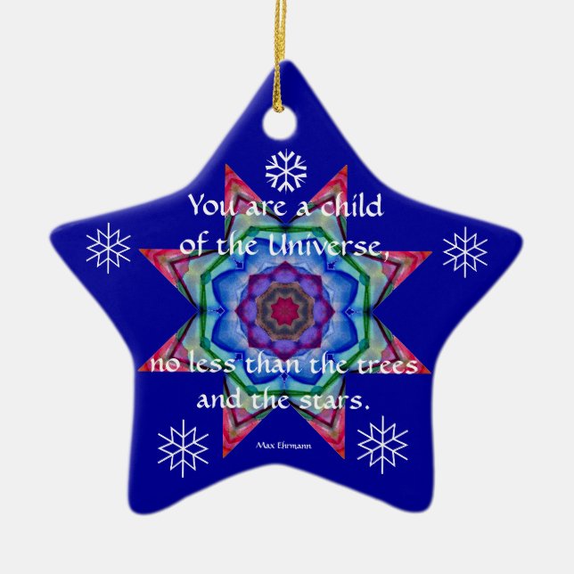 Baby's First Christmas Ornament.Desiderata.Quote.4 Ceramic Ornament (Front)