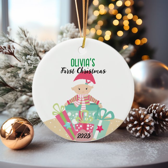 🎄Baby's First Christmas Ornament | Girl Design (First Baby Girl Christmas Ornament)