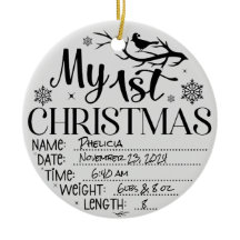 Baby's First Christmas Ornament - Personalized Kee