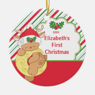Babys First Christmas Ornament Reindeer Deer