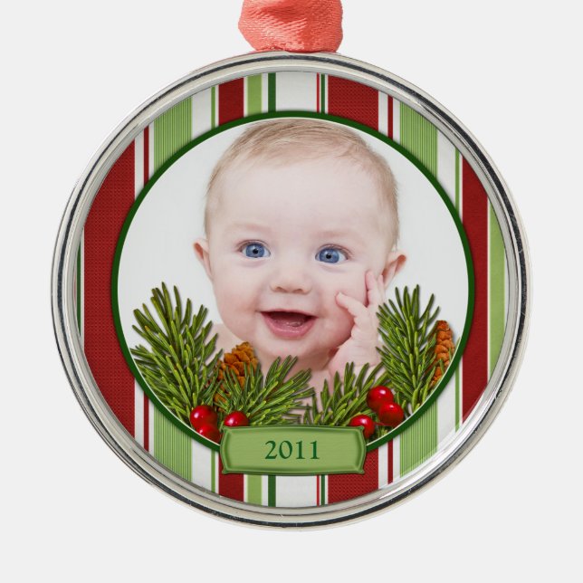 Baby's First Christmas Ornament - Round Shape (Front)