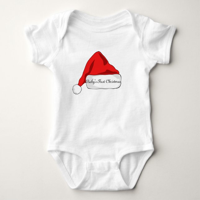 Baby's First Christmas outfit unisex Baby Bodysuit (Front)