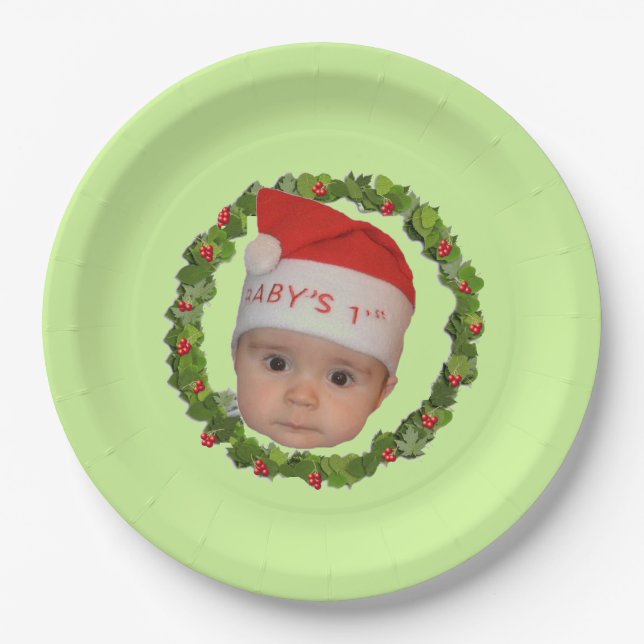 Baby's First Christmas Paper Plates (Front)