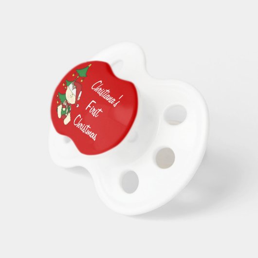 Baby's First Christmas/ Personalize Baby Name Pacifier (Front Right)
