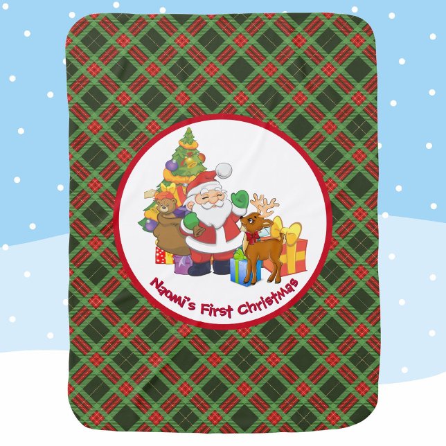 Baby's First Christmas  Personalize Name  Baby Blanket (Creator Uploaded)