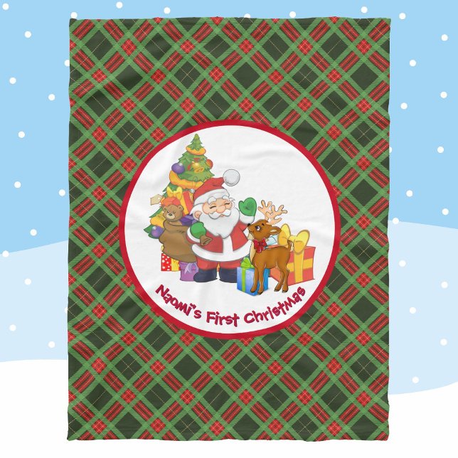 Baby's First Christmas  Personalize Name  Fleece Blanket (Creator Uploaded)