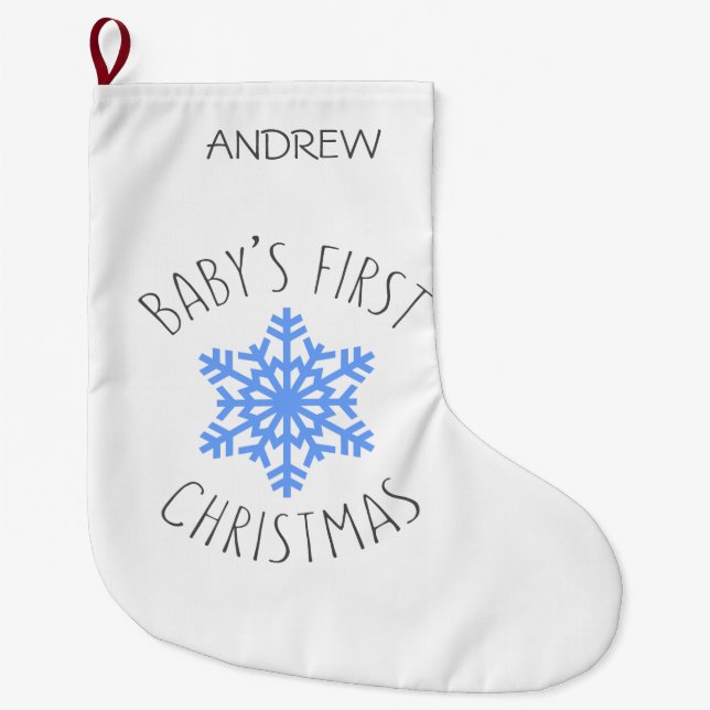 Baby's First Christmas - Personalize Name Large Christmas Stocking (Front)