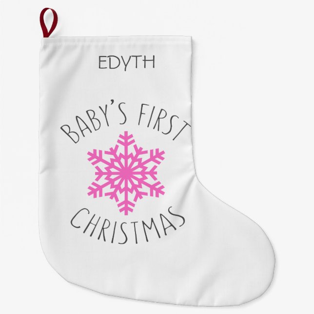 Baby's First Christmas - Personalize Name Large Christmas Stocking (Front)