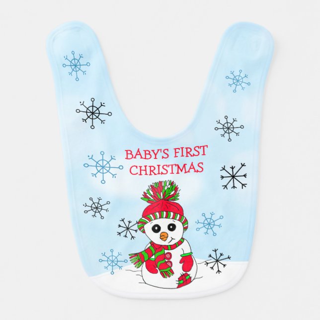 Baby's First Christmas Personalized Baby Baby Bib (Front)