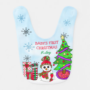 Baby's First Christmas Personalized Baby Baby Bib