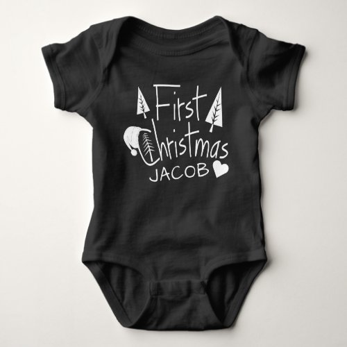 Babys First Christmas Personalized Baby Bodysuit