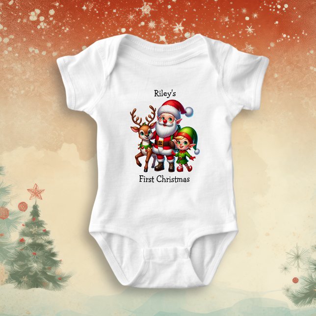 Baby's First Christmas Personalized Baby Bodysuit (Creator Uploaded)