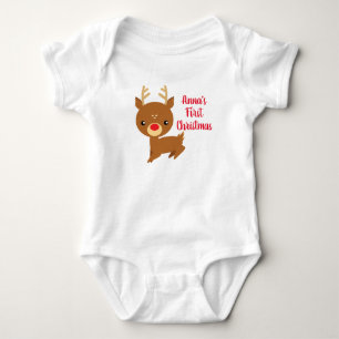 Baby's First Christmas Personalized Baby Bodysuit