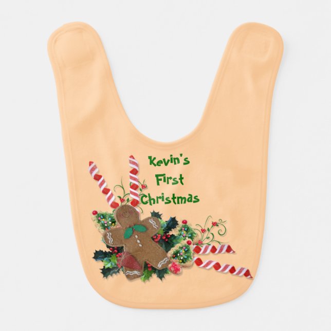 Baby's First Christmas personalized Bib (Front)