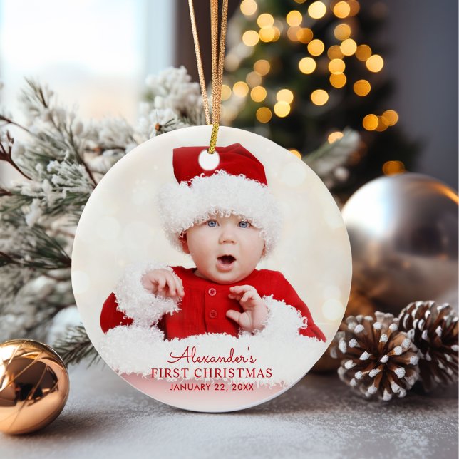 Baby's First Christmas Personalized Ceramic Ornament (Creator Uploaded)