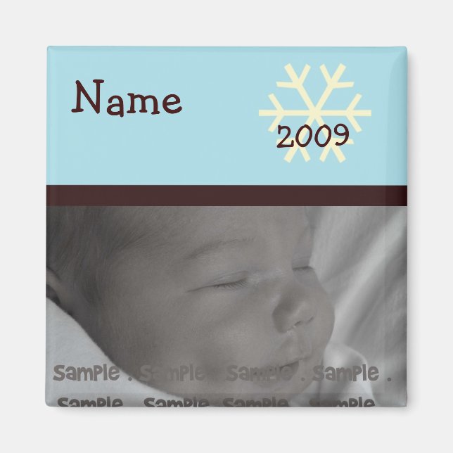 Baby's First Christmas Personalized Magnet (Front)