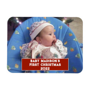 Baby's First Christmas Personalized Magnet