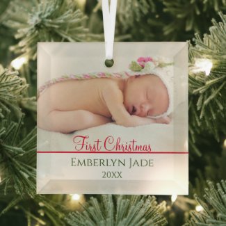Baby's First Christmas Personalized Photo Keepsake