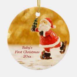 Baby's First Christmas Personalized Santa Ornament