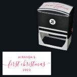 Baby's First Christmas Personalized Self-inking Stamp<br><div class="desc">First Christmas in red ink and personalized with your babys name and the year.</div>