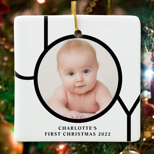 Babys First Christmas Personilized Photo Ceramic Ornament