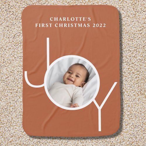 Babys First Christmas Photo Baby Blanket