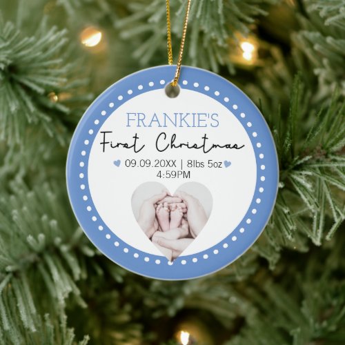 babys first christmas photo bauble gift new mom ceramic ornament