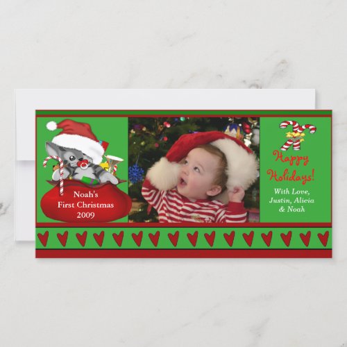 Babys First Christmas Photo Card