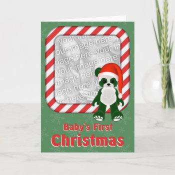 Baby's First Christmas Photo Card Template Frame by mariannegilliand at Zazzle