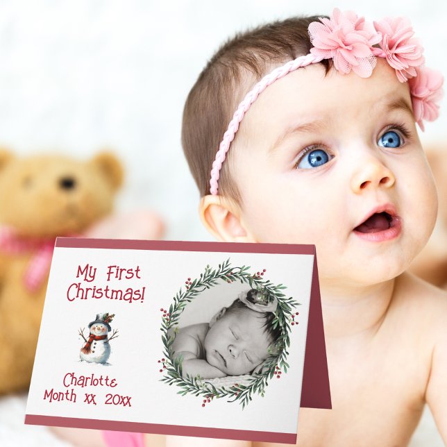 Baby's First Christmas Photo Card With Name (Creator Uploaded)