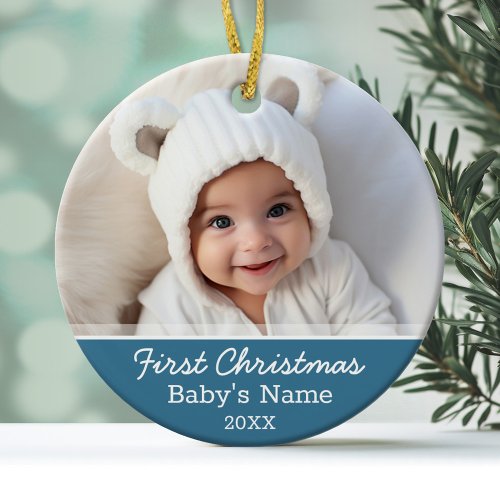 Babys First Christmas _ Photo Ceramic Ornament
