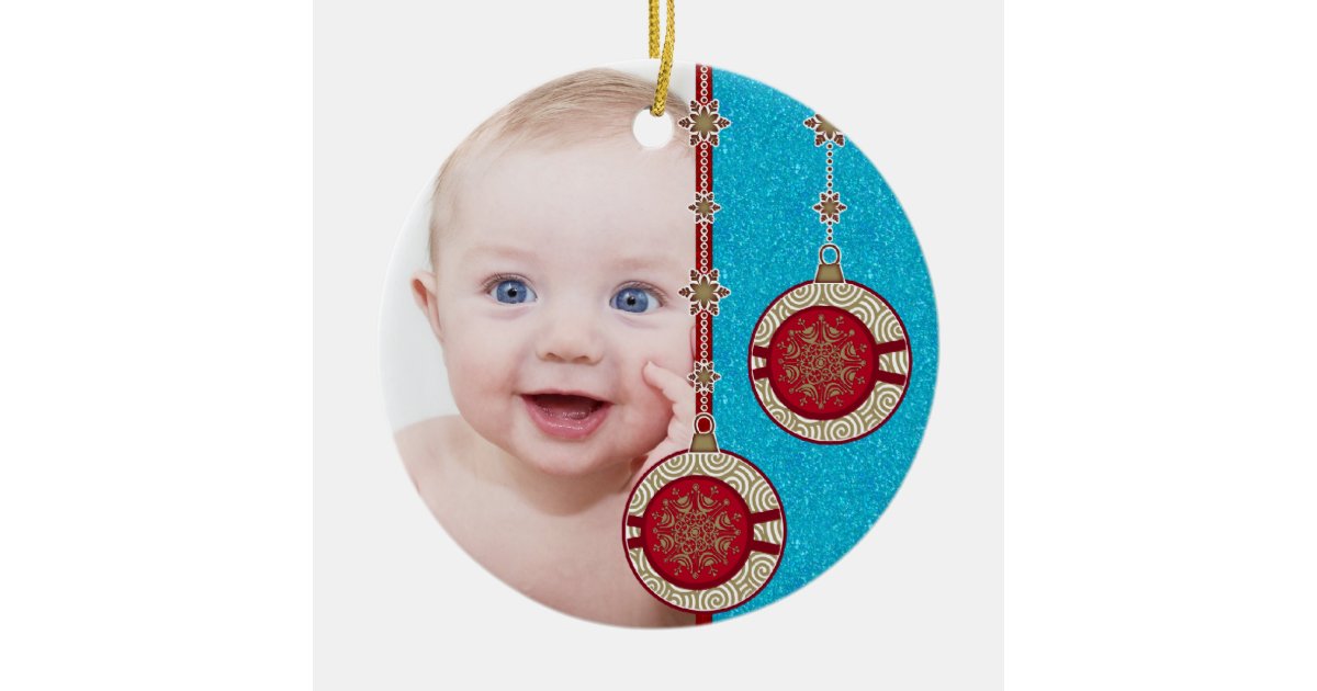 Baby's First Christmas Photo Christmas Ornament Zazzle