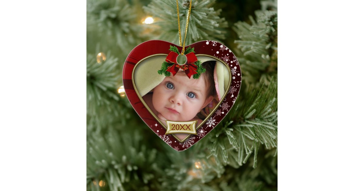 Baby's First Christmas Photo Frame Ornament Zazzle