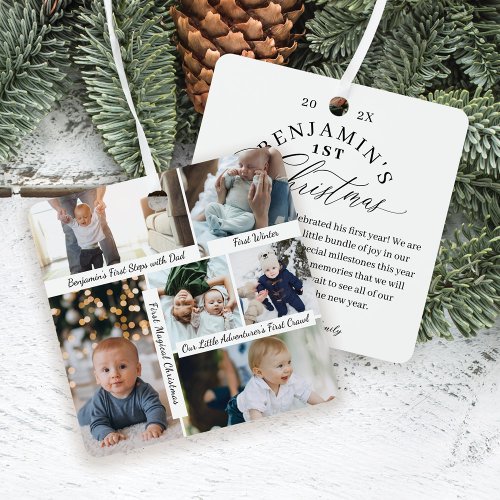 Babys First Christmas Photo Gallery Keepsakes Metal Ornament