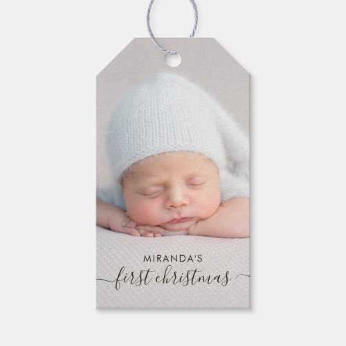Babys First Christmas Photo Gift Tags