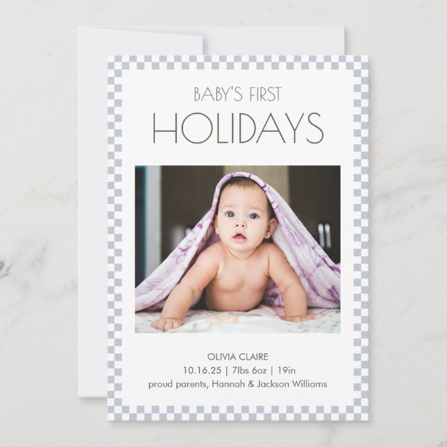 Baby's first christmas photo holiday card (Front)