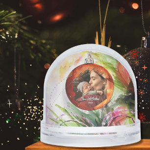 Baby's First Christmas Photo & Holiday Greeting Snow Globe