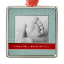 Baby's First Christmas Photo Holiday Ornaments