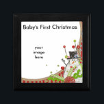 Baby's First Christmas/Photo-Keepsake Box<br><div class="desc">Add your own Photo to this Baby's First Christmas Keepsake Box</div>