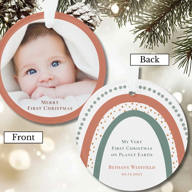 Baby's First Christmas Photo Keepsake Ornament (Baby's First Christmas Photo Keepsake Round Acrylic Ornament)
