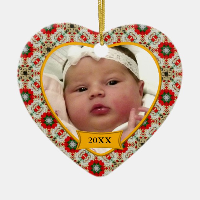 Baby's First Christmas Photo Keepsake Ornament (Front)