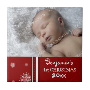 Baby's First Christmas Photo Keepsake Tile