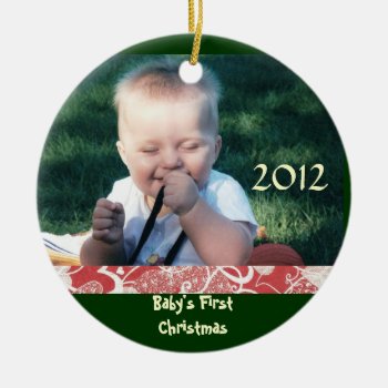 Baby's First Christmas Photo Ornament by AdoptionGiftStore at Zazzle
